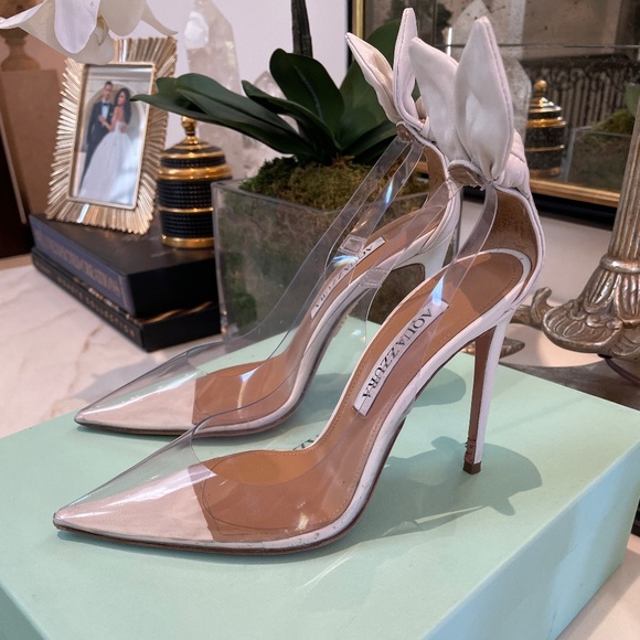 AQUAZZURA Bridal Bow Tie Plexi pumps - white - Picture 1 of 13